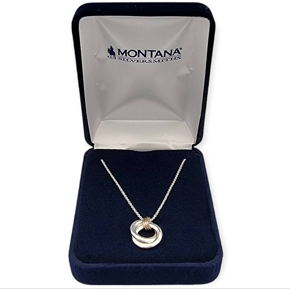 Montana Silversmiths Two Tone Double Ring Necklace New! - Picture 3 of 9